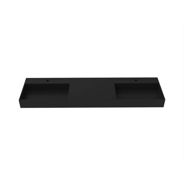 castellousa Juniper 72 in. Wall Mount Solid Surface DoubleBasin