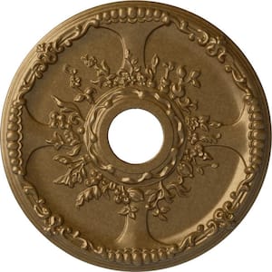 1-3/8 in. x 18 in. x 18 in. Polyurethane Antioch Ceiling Medallion, Pale Gold