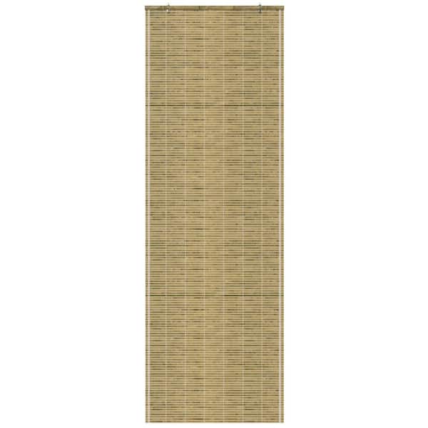 Oriental Furniture Burnt Bamboo Cordless Window Shade Natural 24 in. W x 72 in. L