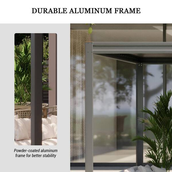 Mondawe Celestia 10 ft. x 20 ft. Gray Aluminum Frame Outdoor