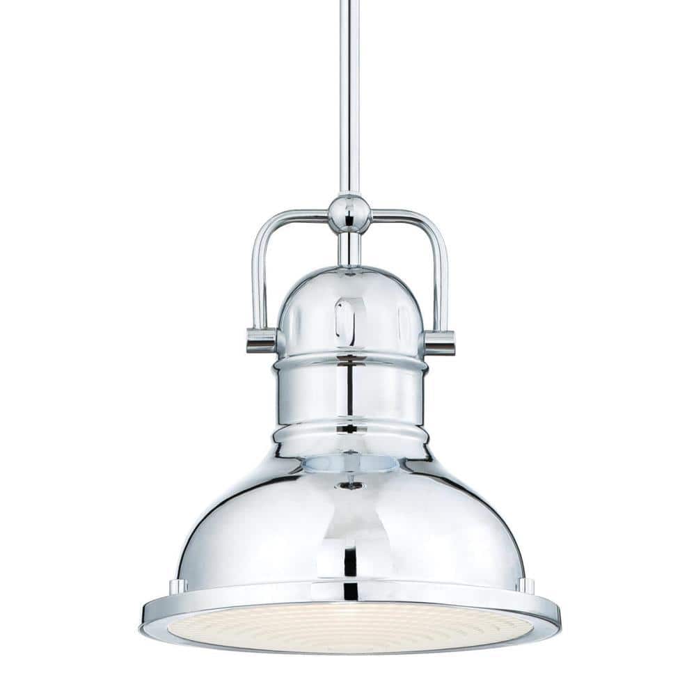 Boswell Chrome Mini Pendant Light with Frosted Prismatic Lens