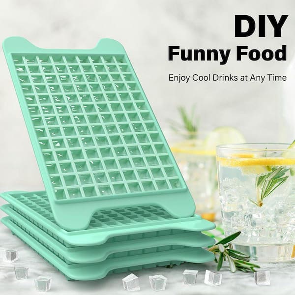 2 PCS Silicone Mini Ice Cube Trays,160 Crushed Ice Cube Molds Easy Release Small Ice Cube For Chilling Whiskey Cocktail,Kitchen Gadgets Stackable Ice Trays - View #12