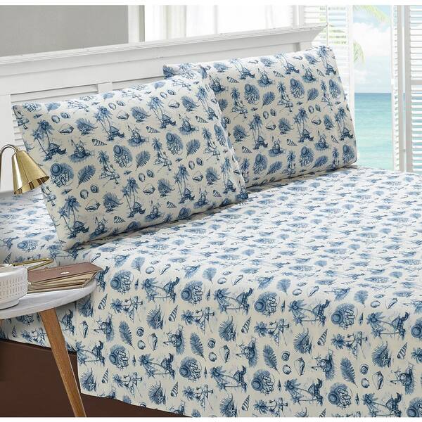 Harper Lane Shore Breeze 4-piece White Microfiber Queen Sheet Set