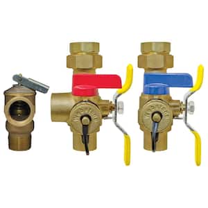 1 in. Brass Lead Free Tankless Water Heater Service Valve Kit