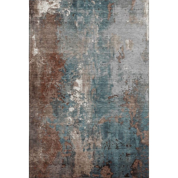 Mayfield Premium Machine Washable Abstract AMF1870 Paprika 5 ft. x 7 ft. 6 in. Area Rug