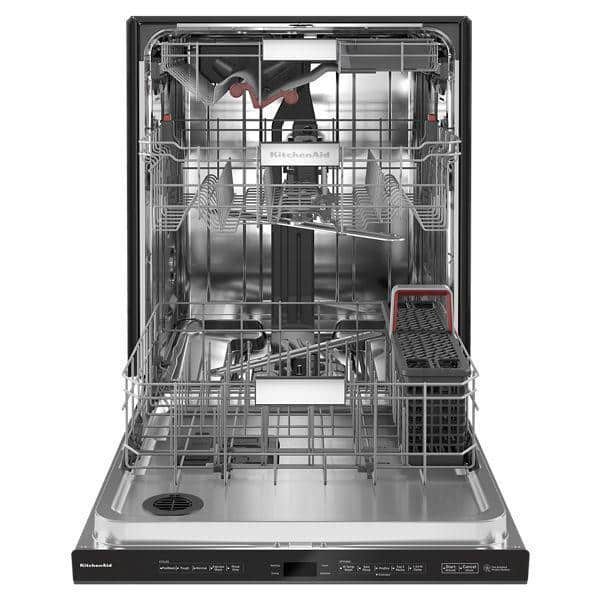 KitchenAid Top Control 24-in Built-In Dishwasher With Third Rack (Black),  39-dBA in the Built-In Dishwashers department at