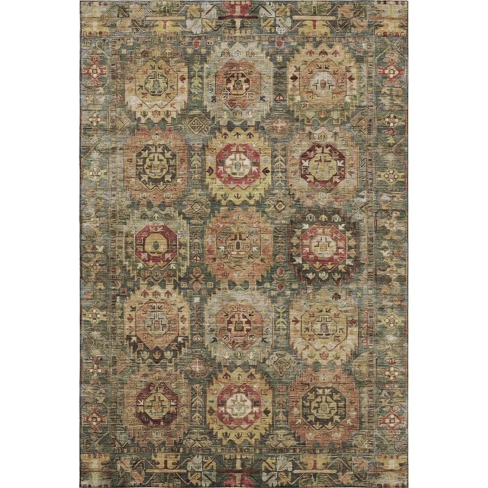 Addison Rugs Mayfield Premium Machine Washable Abstract AMF2024 Aloe 8 ...