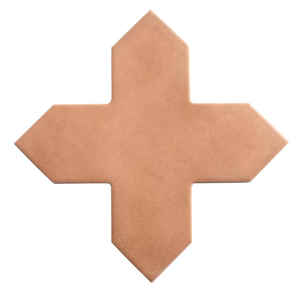 Seville 5 in. x 5 in. Matte Terracotta Porcelain Cross Wall and Floor Tile (5.31 sq. ft./case)-34 Pack price history on PriceWatchPro