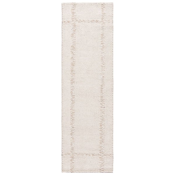 SAFAVIEH Natura 2 ft. x 8 ft. Ivory Cross Border Runner Rug NAT705A-28 ...