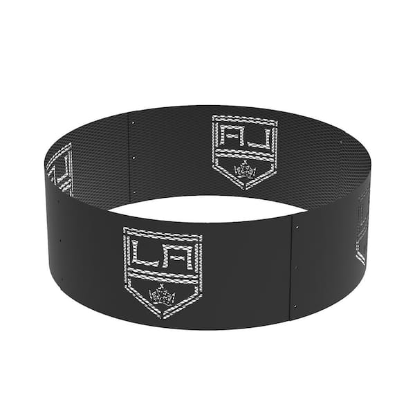 Decorative NHL 36 in. x 12 in. Round Steel Wood Fire Pit Ring - Los Angeles Kings