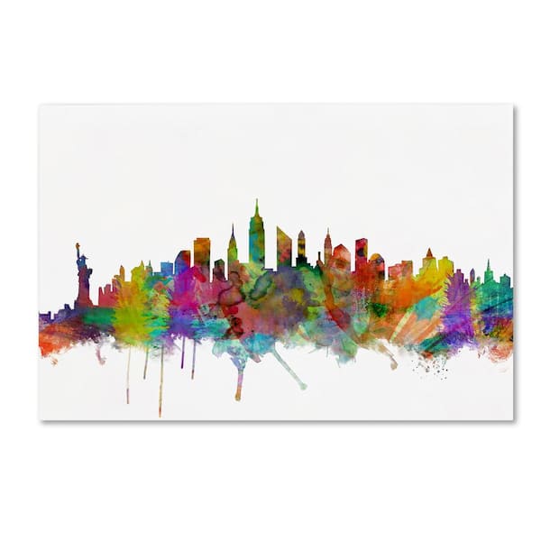 Trademark Fine Art 16 in. x 24 in. New York City Skyline by Michael Tompsett