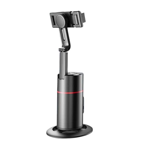OBJLGEV Auto Face Tracking Phone Holder 360° Rotation Motion Sensor Track Tripod for iPhone Remote Gesture Control Black