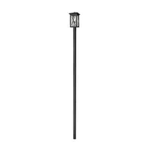 Brookside 1-Light Black Aluminum Hardwired Outdoor Marine Grade Post Light Set with no bulbs included