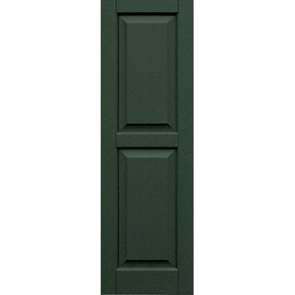 Winworks Wood Composite 15 in. x 48 in. Raised Panel Shutters Pair #656 Rookwood Dark Green