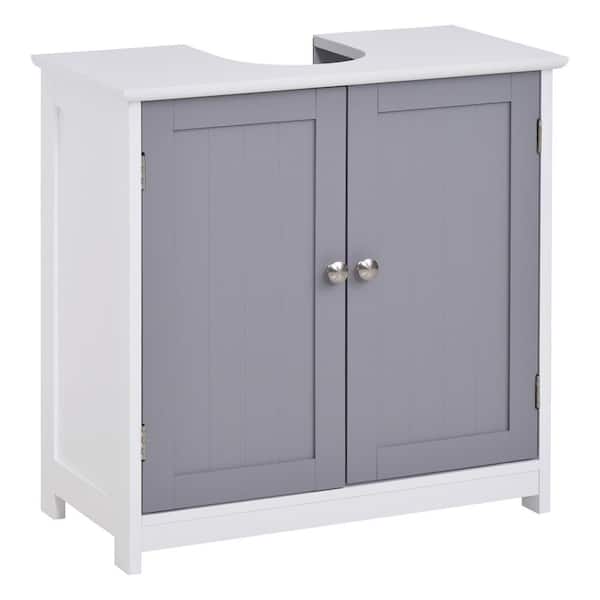Aoibox 23.5 in W x 11.75 in. D x 23.50 in. H Bath Vanity Cabinet without Top in White Gray