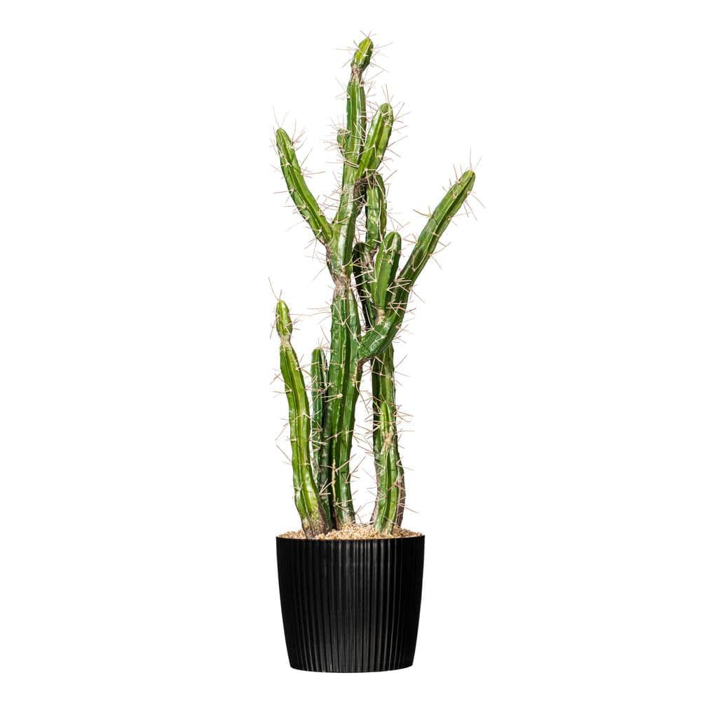 Green Plastic Potted Cactus Arrangement for Outdoor Tabletop