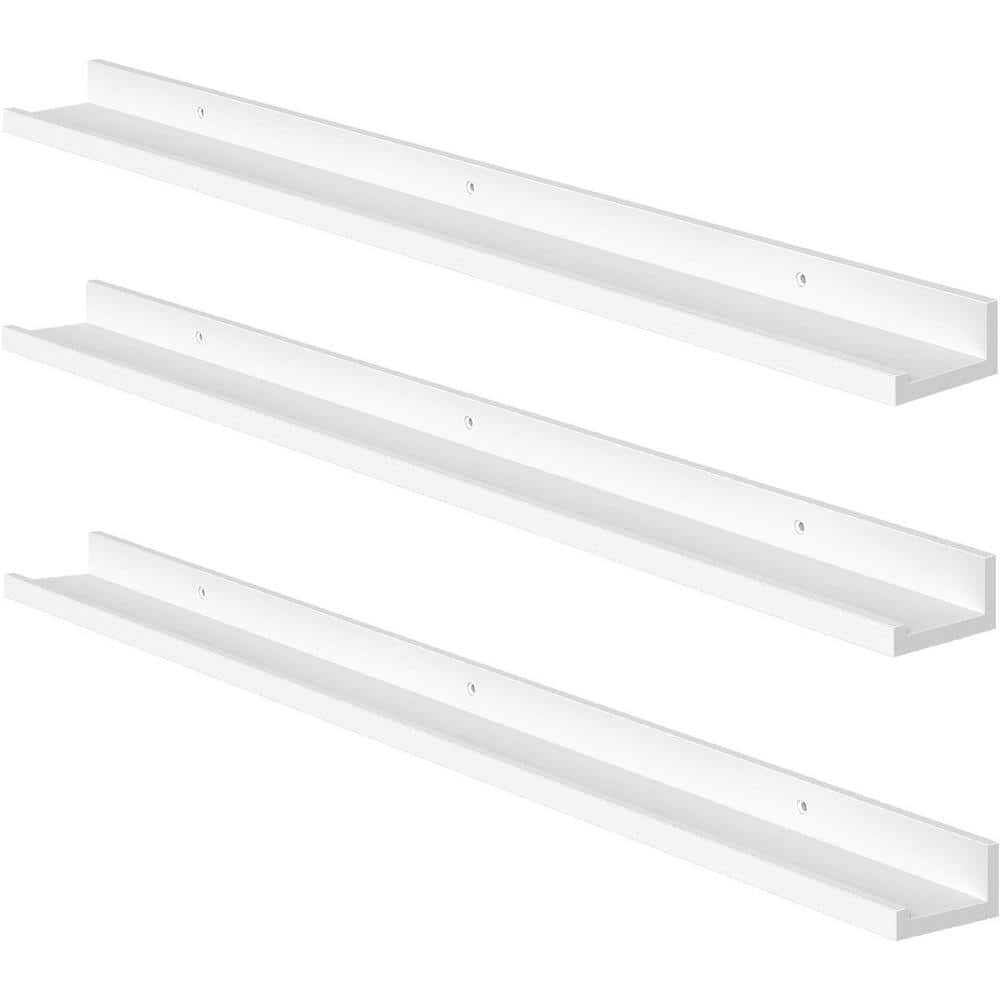 35.4 in. W x 3.9 in. D White Decorative Wall Shelf