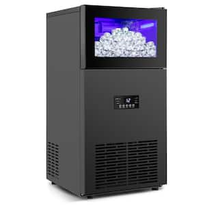 W15 in. 160 lbs. / 24h Half Size Cube Commercial Freestanding Ice Maker In Black With LCD Intelligent Control Panel