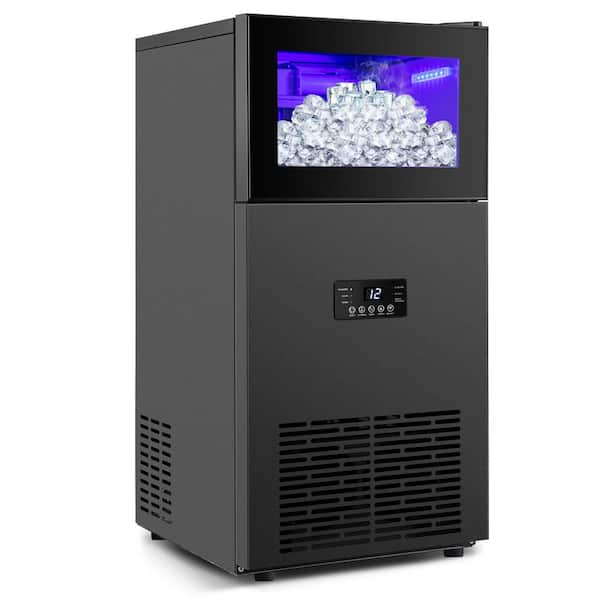 Denjol W15 in. 160 lbs. / 24h Half Size Cube Commercial Freestanding Ice Maker In Black With LCD Intelligent Control Panel