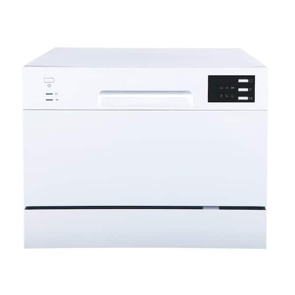 Farberware Complete 18 in. White Portable Countertop Dishwasher with UV  Light, 5 Wash Programs, Glass Door FCDMGDWH - The Home Depot