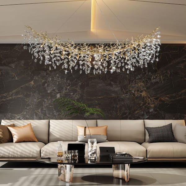 YUYI Modern Chandelier 72 in. 20-Light Gold Chandelier for Dinning