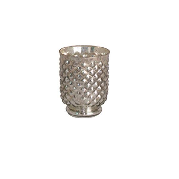 Home Decorators Collection 5.75 in. W Morgan Silver Medium Hurricane Candleholder