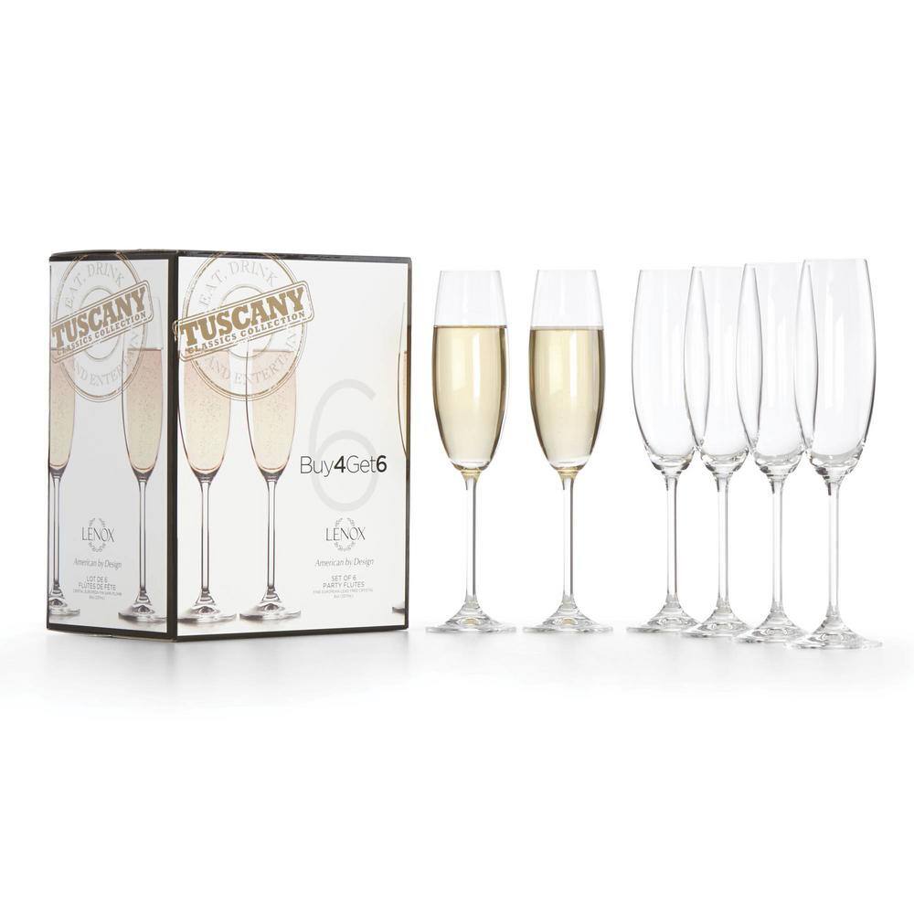 Tuscany Classics Clear Crystal Champagne Flute Set