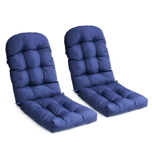 Pellebant 20 in. x 30 in. 2-Piece Deep Seating Outdoor Adirondack Chair Cushion in Dark Blue for Lounge Chair, Rocking Chair