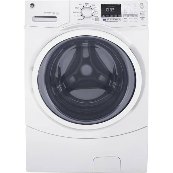 GE 4.5 cu. ft. High-Efficiency White Front Load Washing Machine with Steam, ENERGY STAR