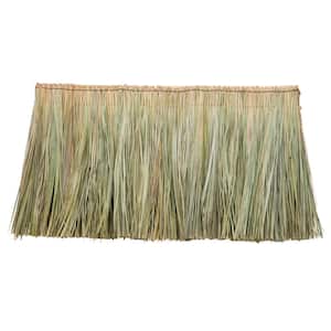 24 in. H x 36 in. L Tahitian Thatch Panel Palapa Cover Tiki Bar Roof Grass Tiki Thatch Roofing Panel (2-Pack)