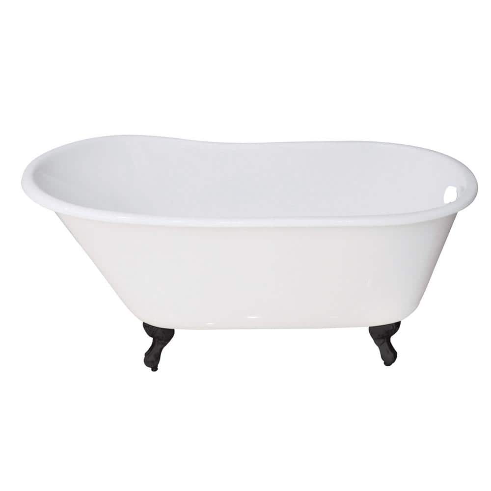 Kingston Brass KCT3D543019C8 Aqua Eden Tub with Faucet Drain
