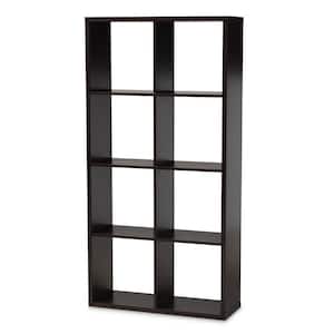62.17 in. Dark Brown Wood 8-shelf Standard Bookcase with Open Back