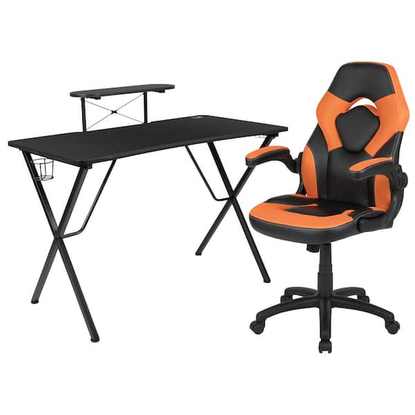 Carnegy Avenue 51.5 in. Black Gaming Desk and Chair Set