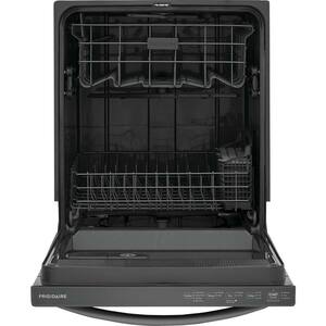 24 in Top Control Built In Tall Tub Dishwasher with Plastic Tub in Black Stainless Steel with 4-cycles