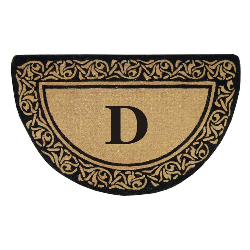 Heavy Duty Bella Brown 22 in. x 36 in. No Backing Coir Monogrammed D Indoor Outdoor Door Mat price history on PriceWatchPro
