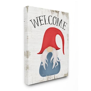 Welcome Gnome Sign Mythical Garden Elf Pun By Daphne Polselli Unframed Print Fantasy Wall Art 36 in. x 48 in.
