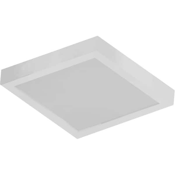 Volume Lighting 10 in. 1-Light White Integrated LED Indoor Mini Square Ceiling Flush Mount/Wall Mount Sconce - White Acrylic Square Lens