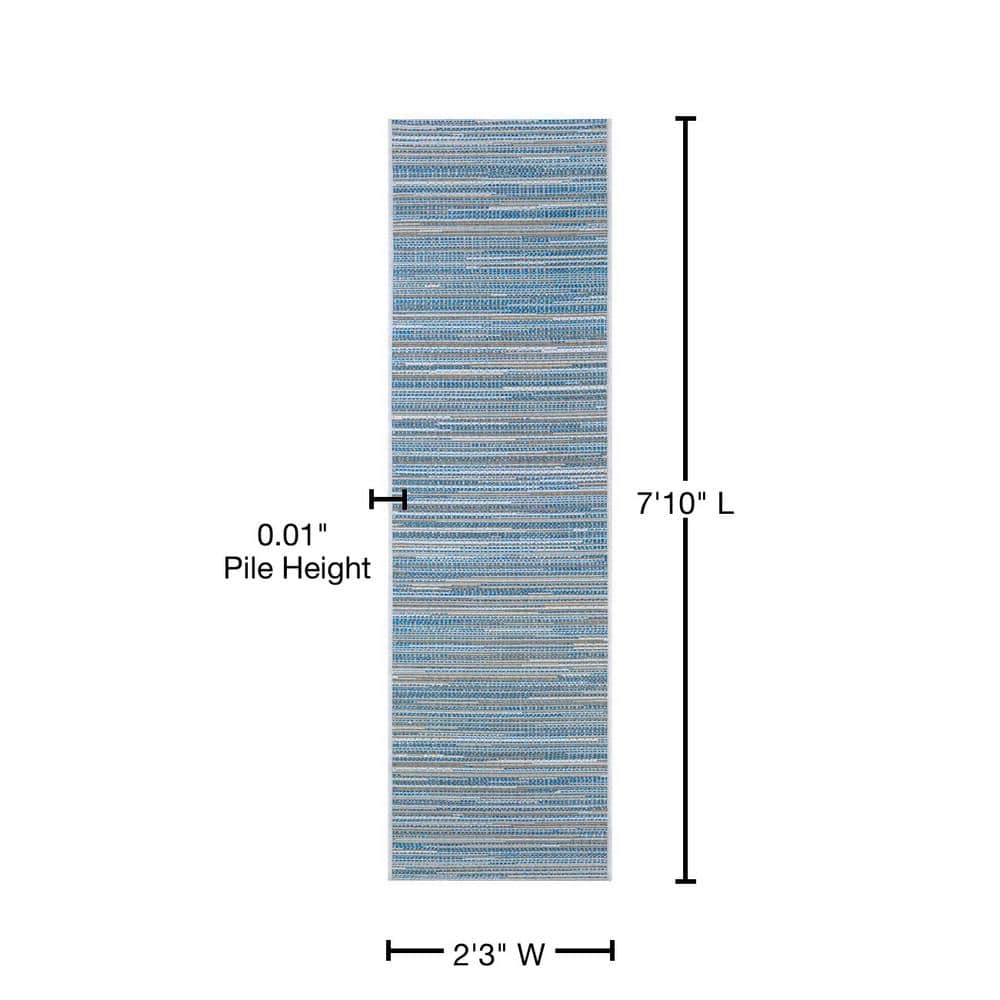 Monte Carlo Ocean-Champagne 2'3" x 7'10" Synthetic Runner Rug