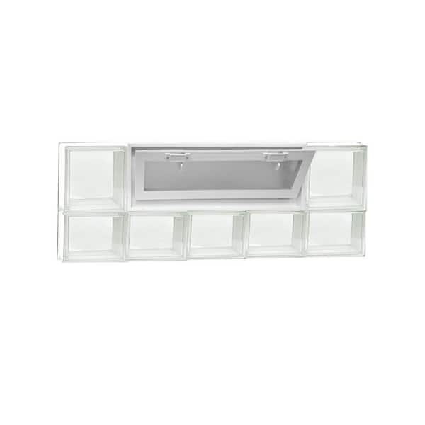 Clearly Secure 38.75 in. x 13.5 in. x 3.125 in. Frameless Vented Clear Glass Block Window