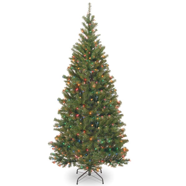 Photo 1 of 6 ft. Aspen Spruce Artificial Christmas Tree with Multicolor Lights