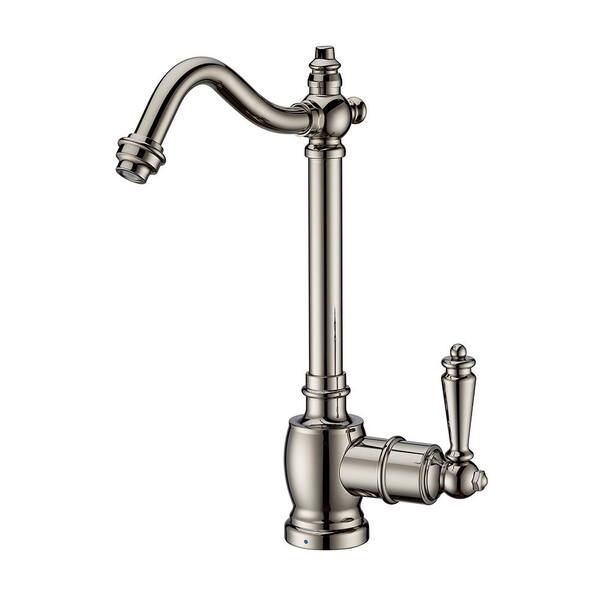 Whitehaus Collection Single Handle Cold Water Dispenser with Traditional Spout in Polished Nickel