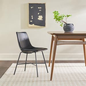 2-Piece Upholstered Black Dining Chairs