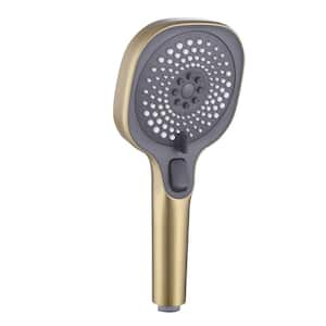 ABS 3-Spray Wall Mount Handheld Shower Head 1.67 GPM in Brushed Gold