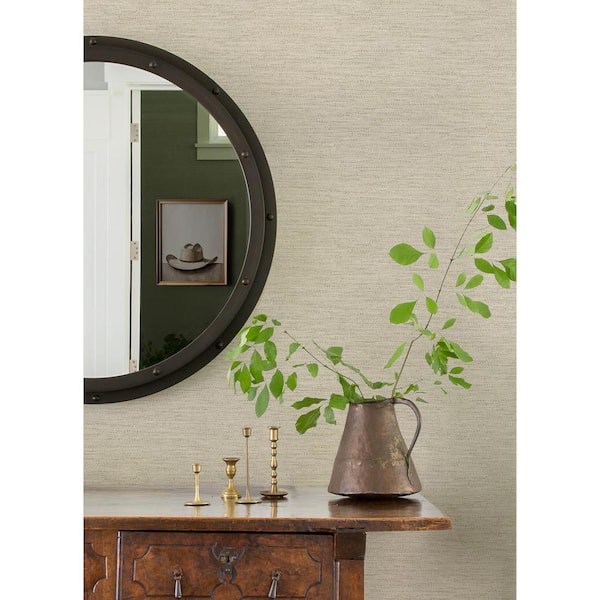20.50 in. W x 396 in. L Beige Wool Texture Wallpaper