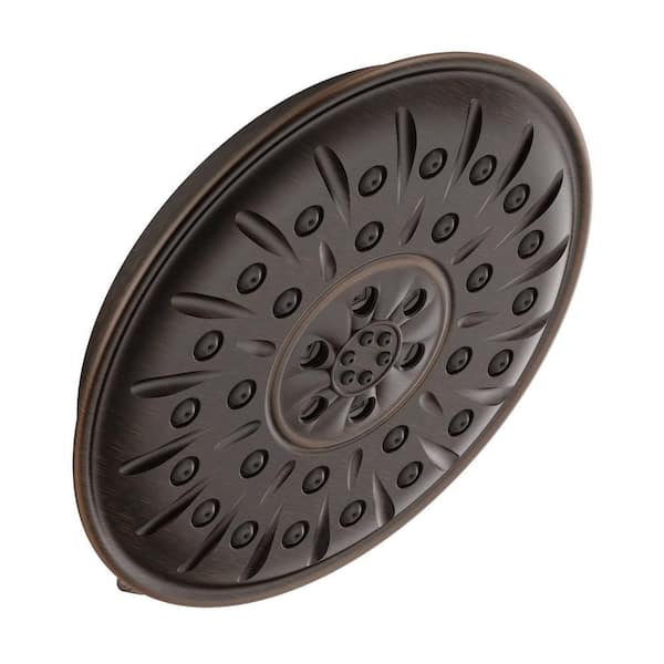 Delta 4-Spray Patterns 1.75 GPM 8.25 in. Wall Mount Fixed Shower Head with H2Okinetic in Venetian Bronze
