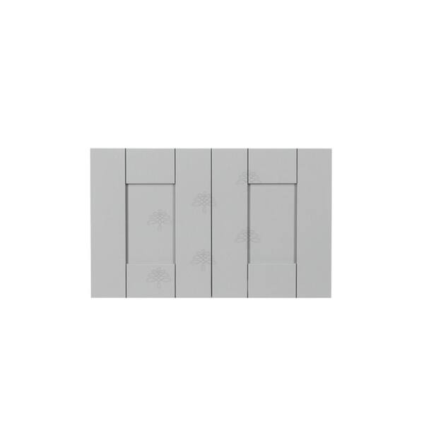 LIFEART CABINETRY Anchester Assembled 24x15x12 in. Wall Cabinet with 2 Doors no Shelf in Light Gray