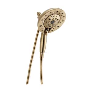 In2ition 5-Spray Patterns 1.75 GPM 6.88 in. Wall Mount Dual Shower Heads in Champagne Bronze