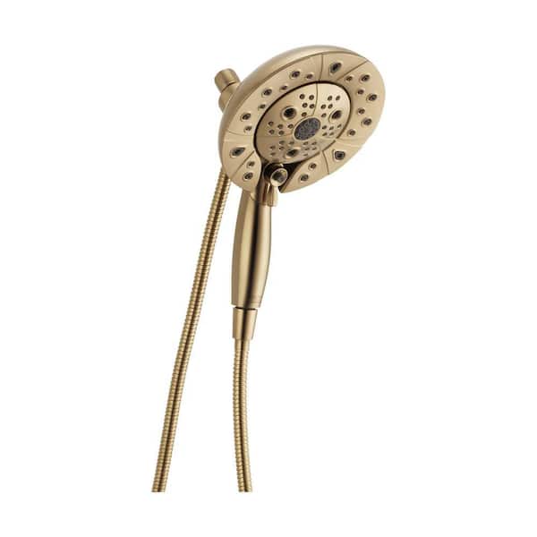 Delta In2ition 5-Spray Patterns 1.75 GPM 6.88 in. Wall Mount Dual Shower Heads in Champagne Bronze