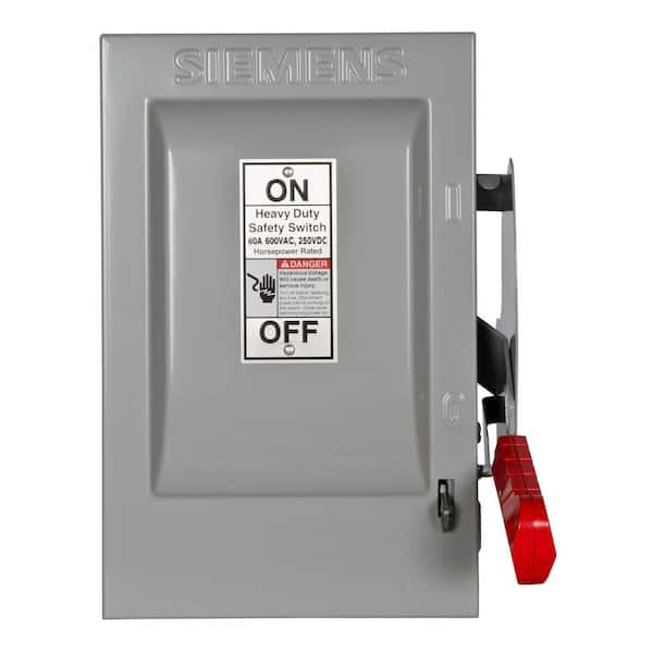 Siemens Heavy Duty 60 Amp 600-Volt 3-Pole Indoor Non-Fusible Compact Safety Switch