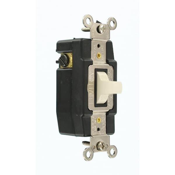 20 Amp Industrial Grade Heavy Duty Single-Pole Double-Throw Center-Off Momentary Contact Toggle Switch, Light Almond